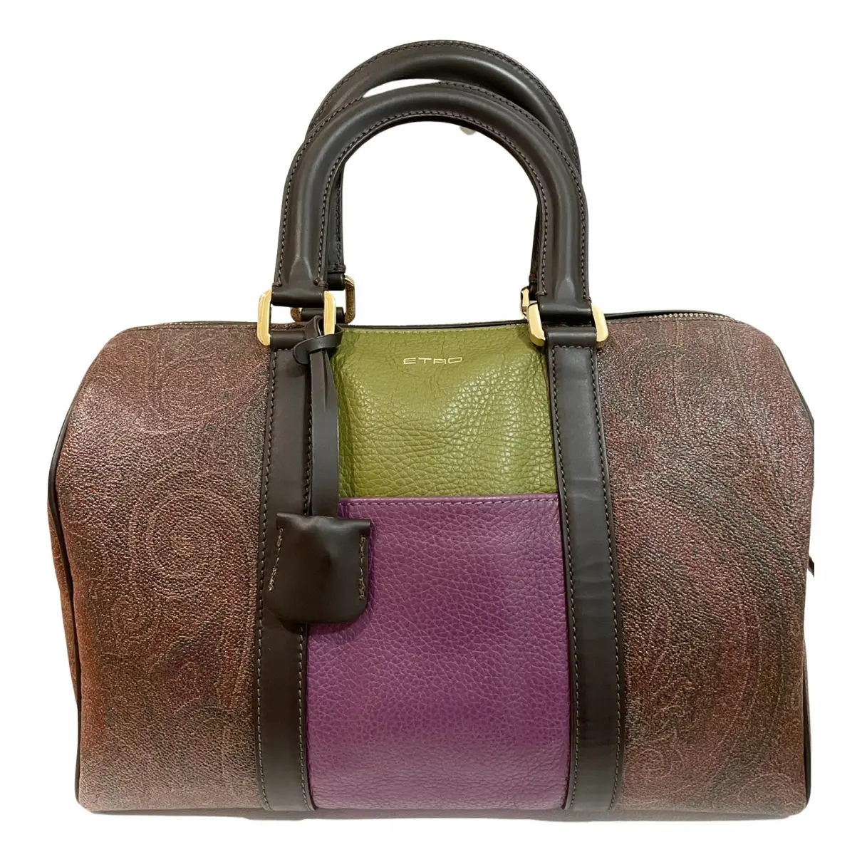 Leather bowling bag Etro