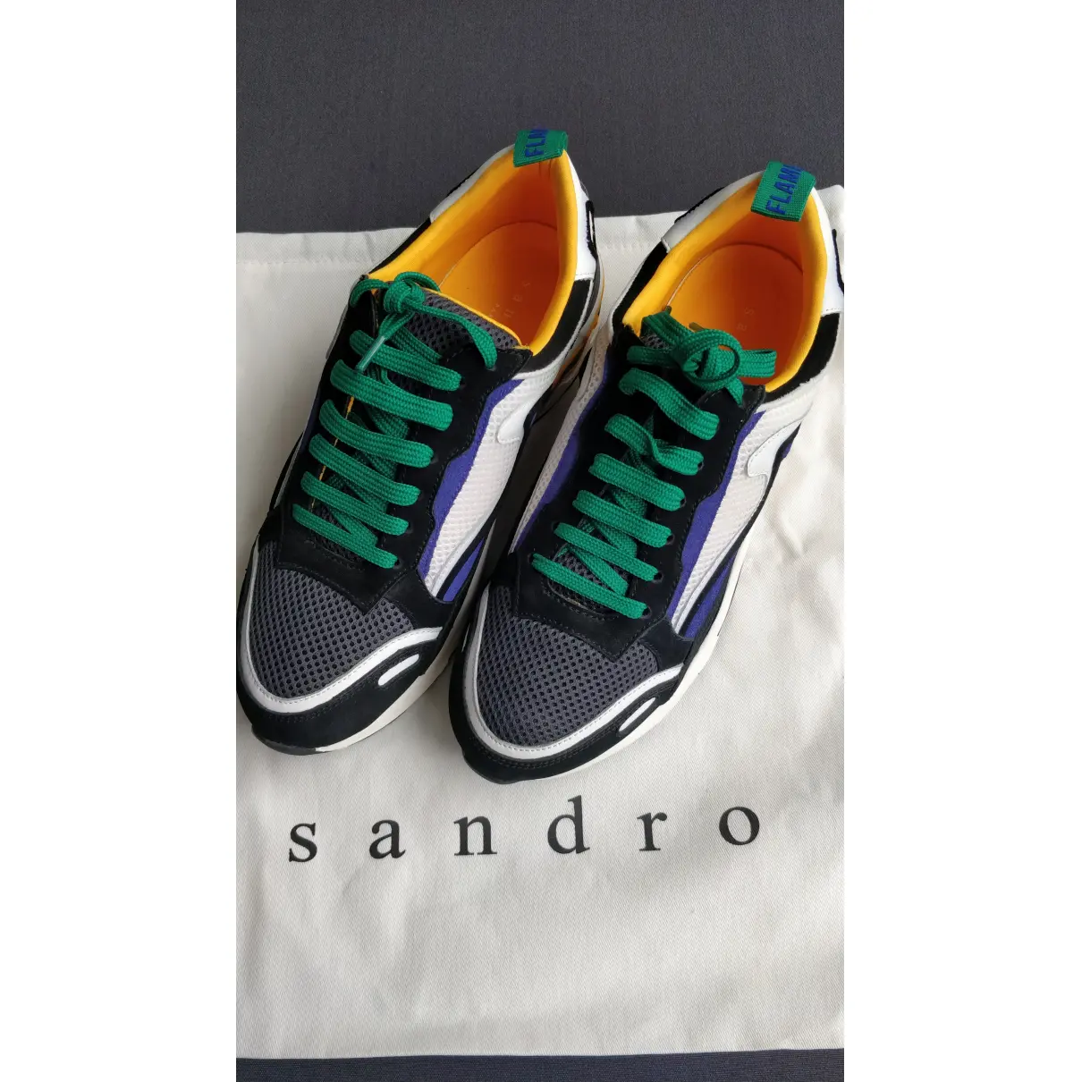 Buy Sandro Flame leather trainers online