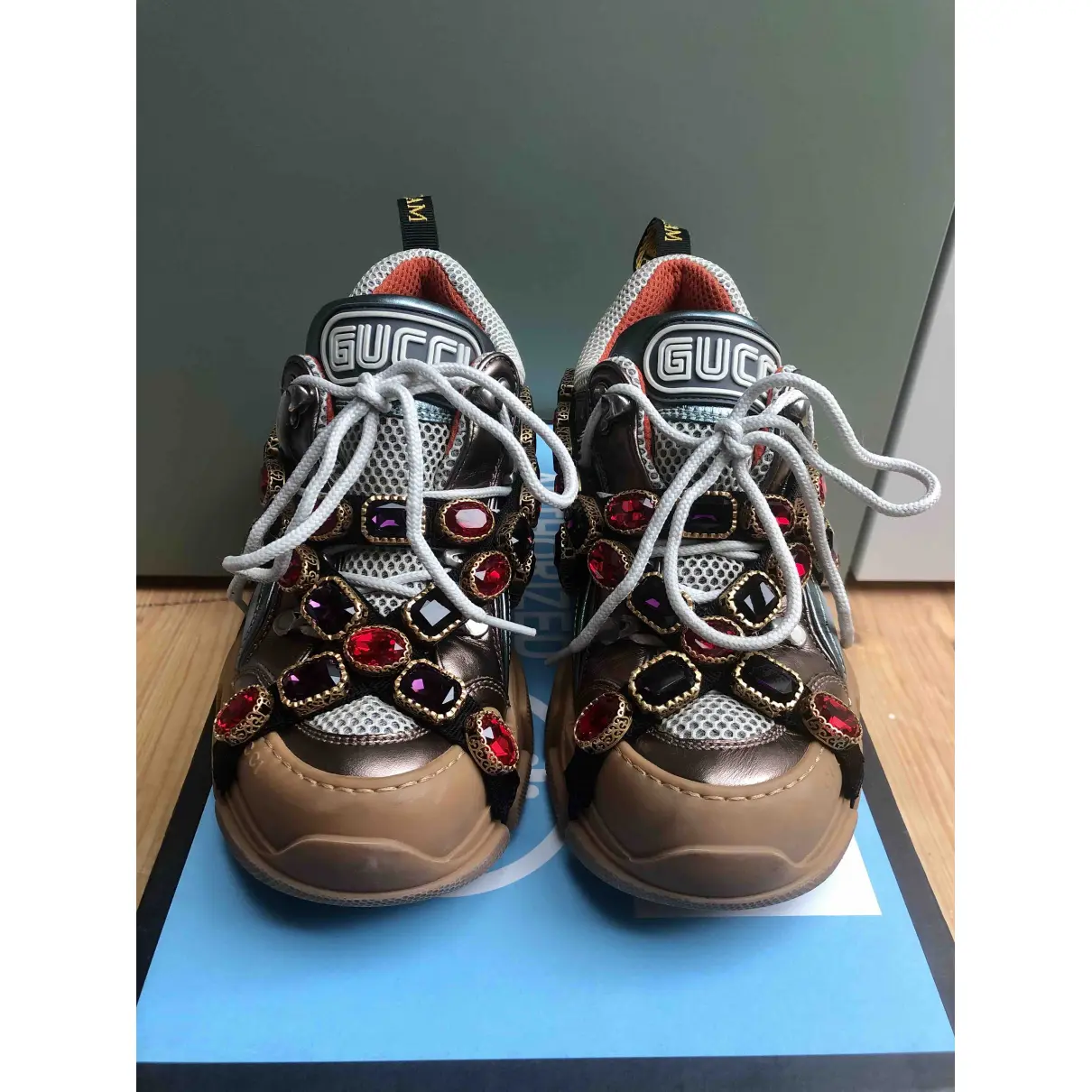 Buy Gucci Flashtrek leather trainers online
