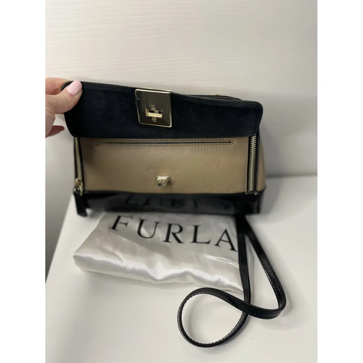 Leather clutch bag Furla