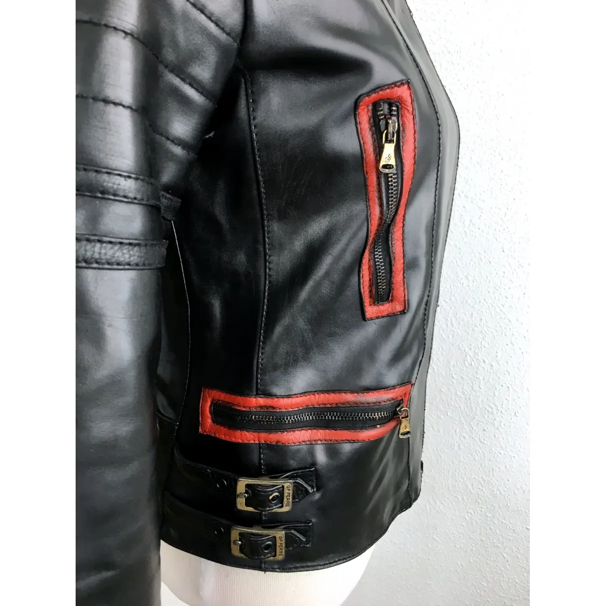 Leather biker jacket Gianfranco Ferré