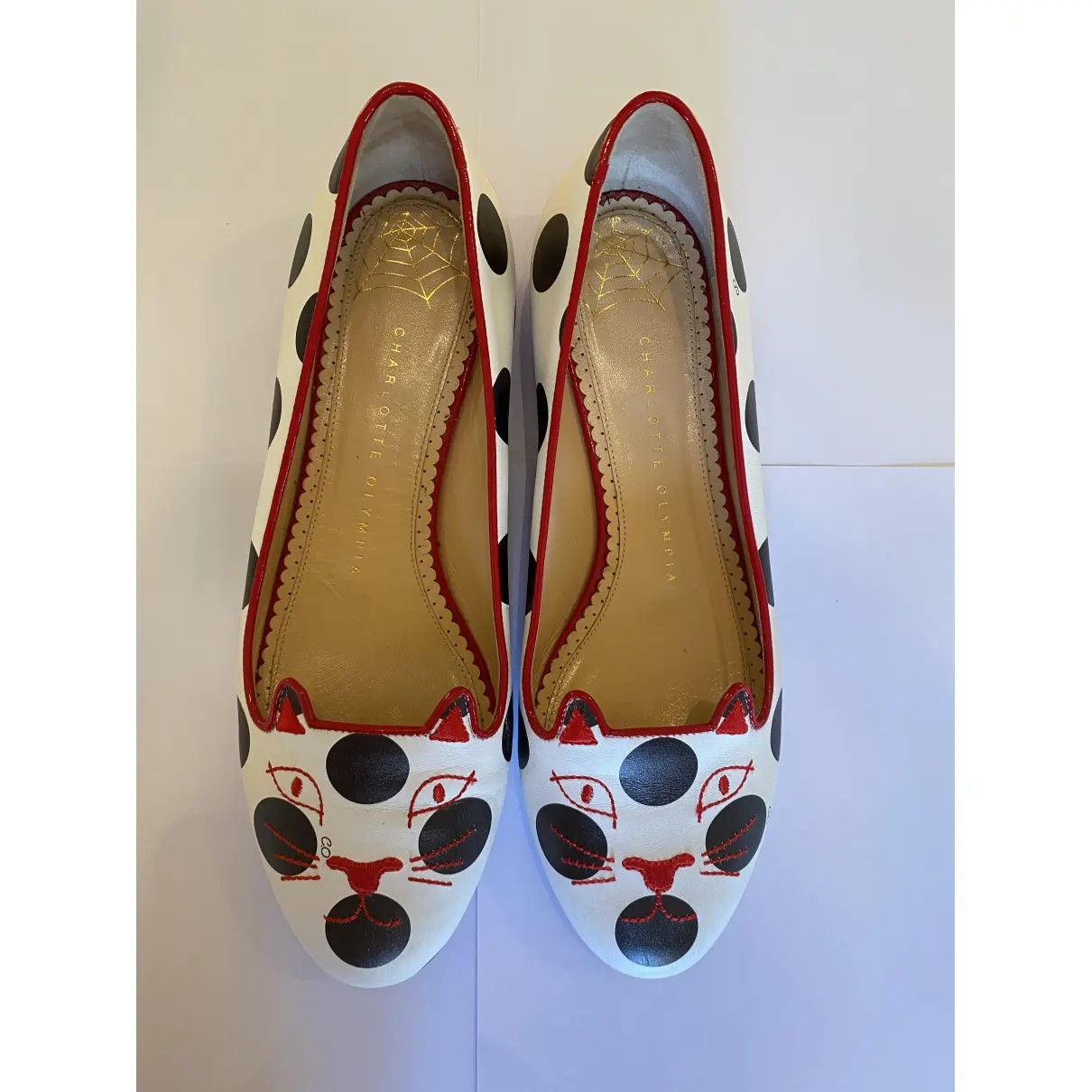 Buy Charlotte Olympia Kitty leather ballet flats online