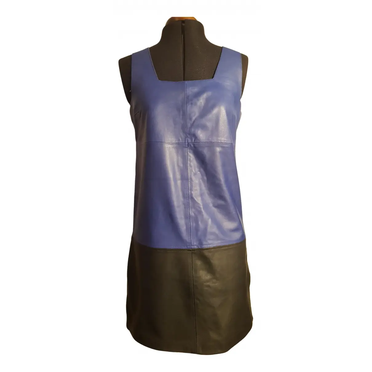 Leather mid-length dress Massimo Dutti