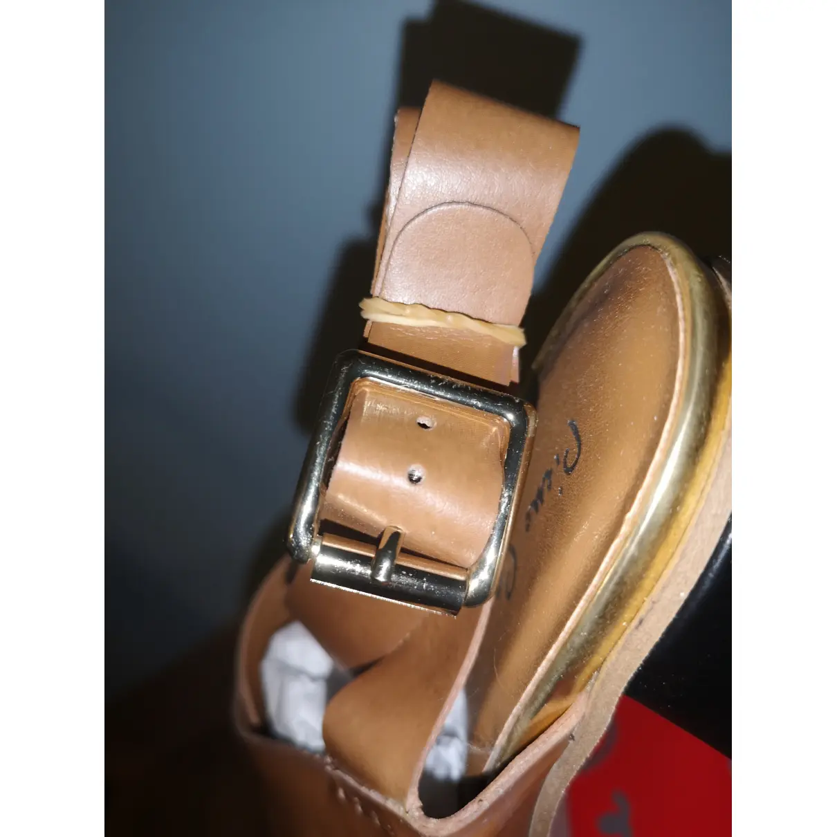 Leather sandals Pierre Cardin