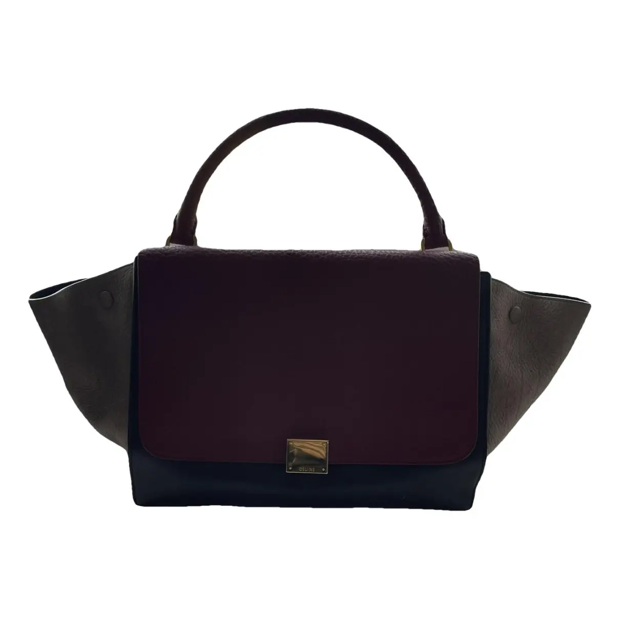 Trapèze leather handbag