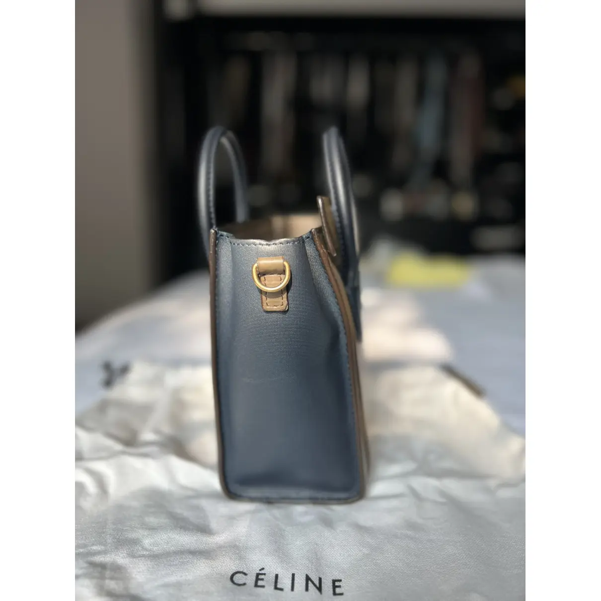 Trotteur leather clutch bag Celine