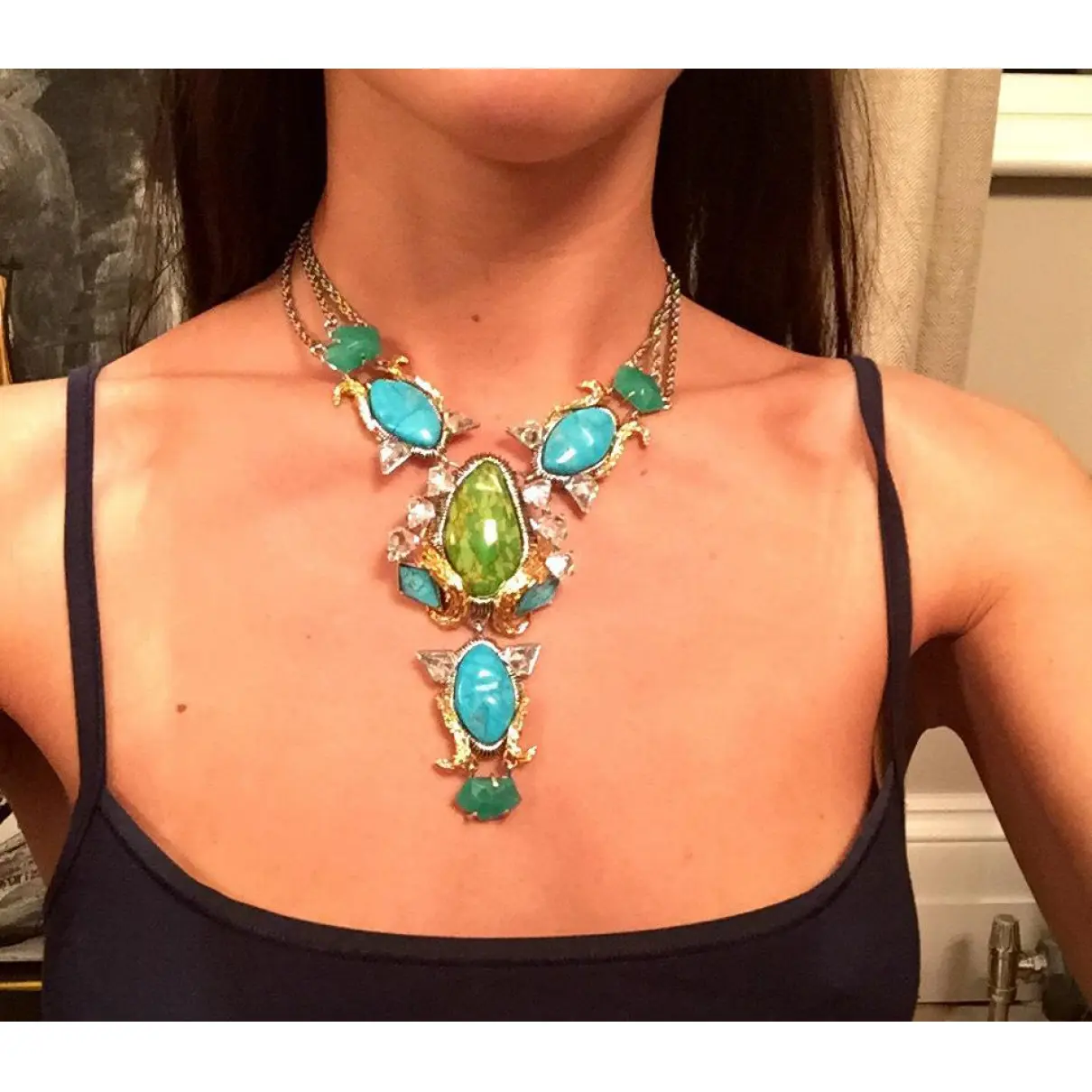 Buy Alexis Bittar Olmeca grand bib necklace online