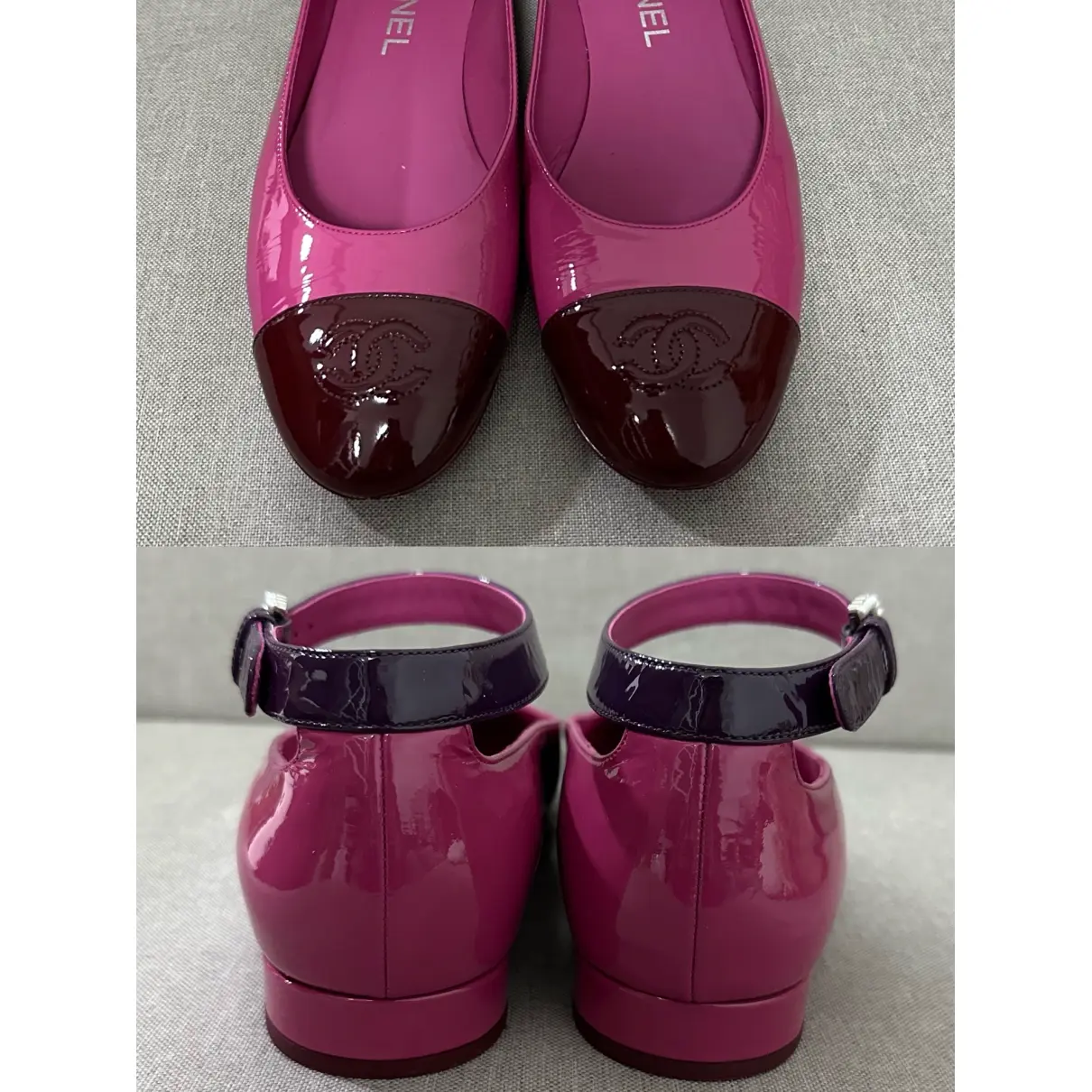 Slingback patent leather ballet flats Chanel