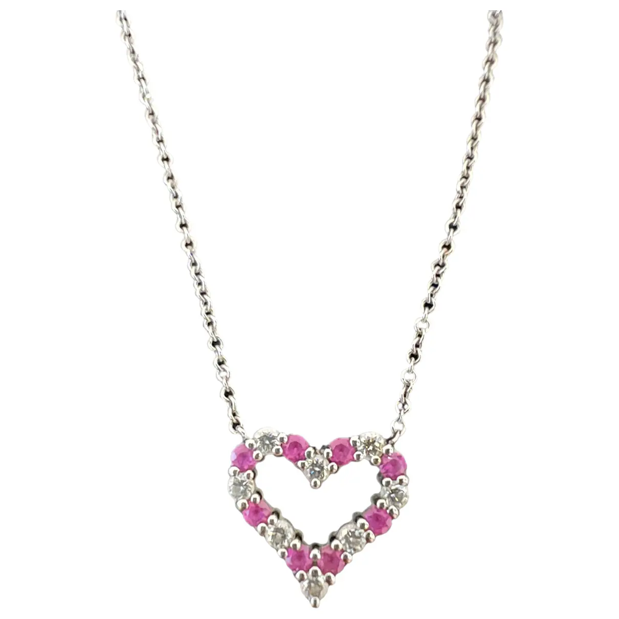 Open Heart platinum necklace