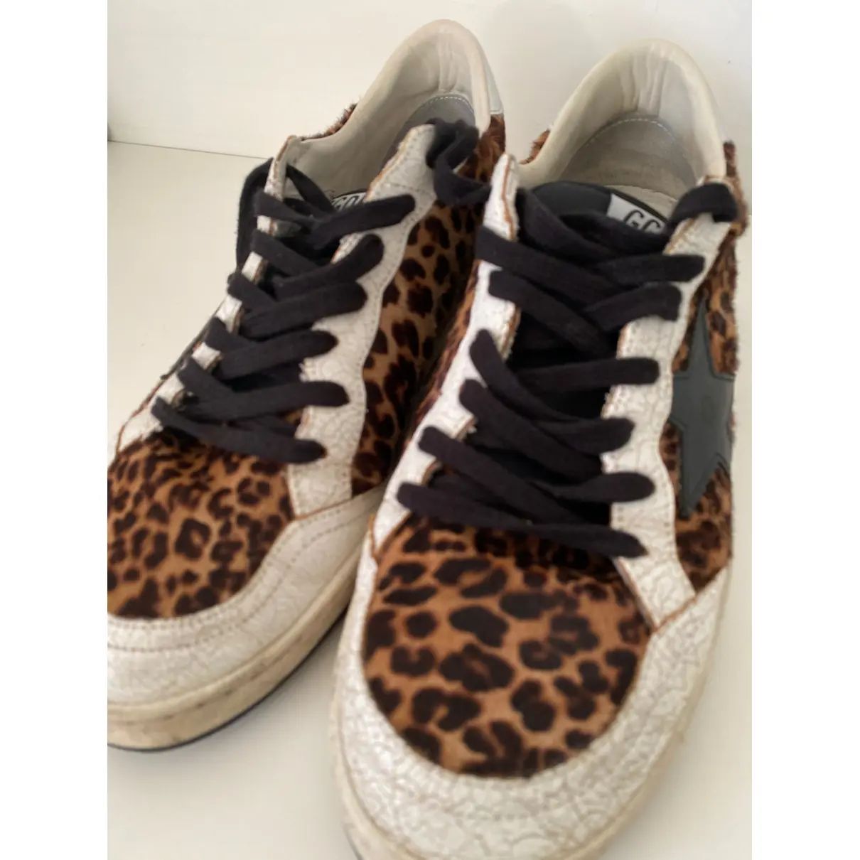 Buy Golden Goose Ball Star pony-style calfskin trainers online