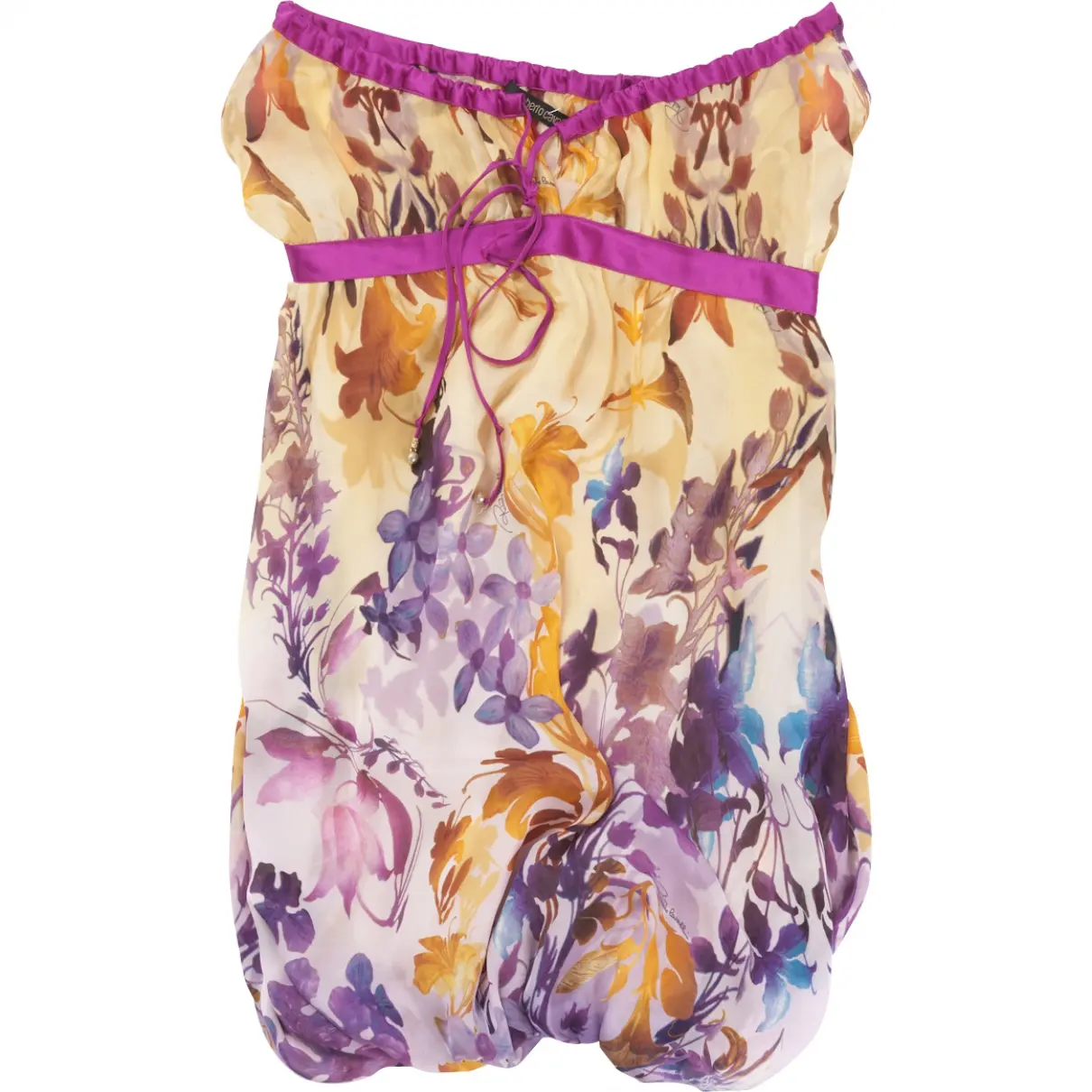 Multicolour Silk Dress Roberto Cavalli