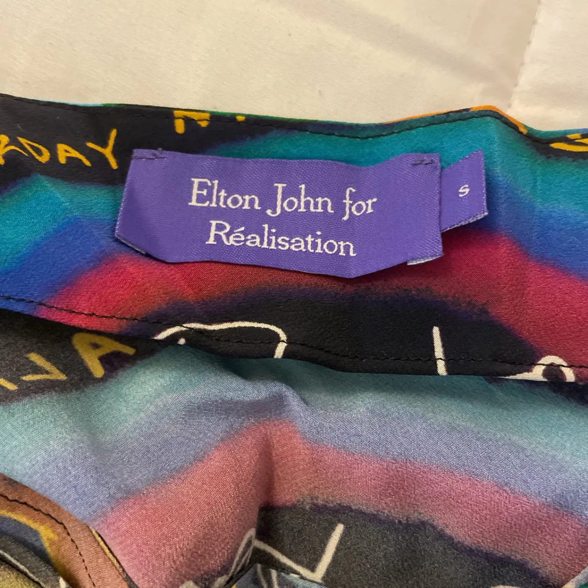 Buy Réalisation Elton John silk mid-length dress online