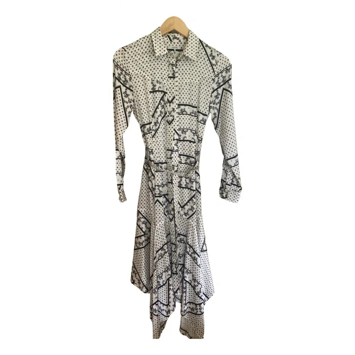 Silk mid-length dress Ganni