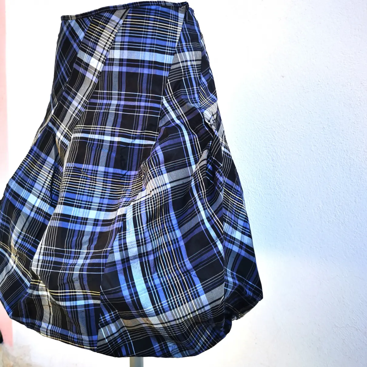 Silk mid-length skirt I BLUES