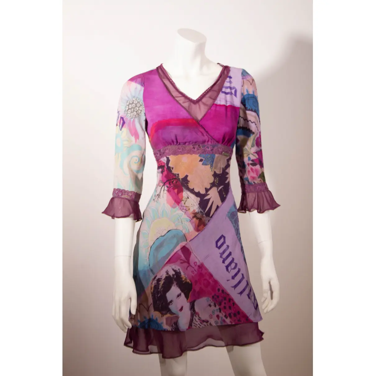 Buy John Galliano Silk mid-length dress online - Vintage