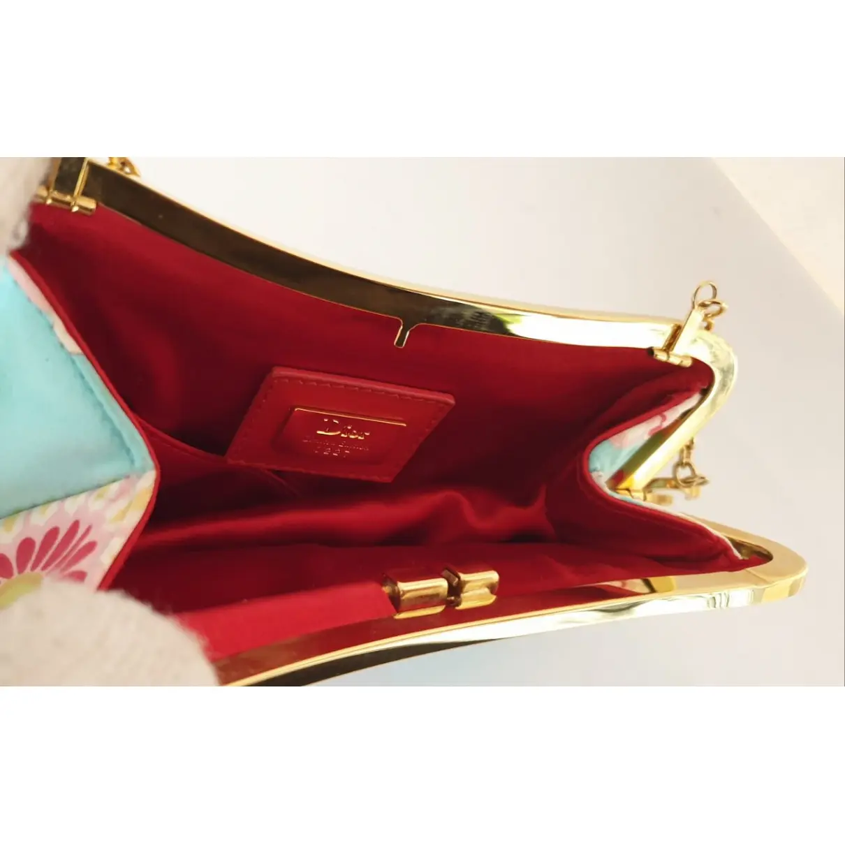Saddle silk handbag Dior - Vintage