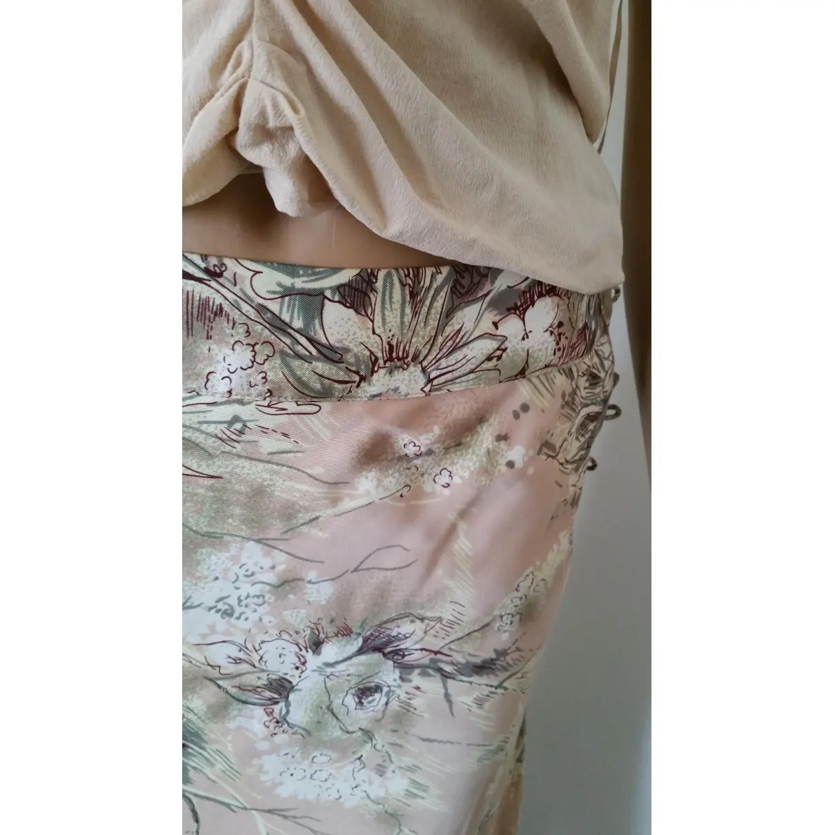 Silk mid-length skirt Stella Forest