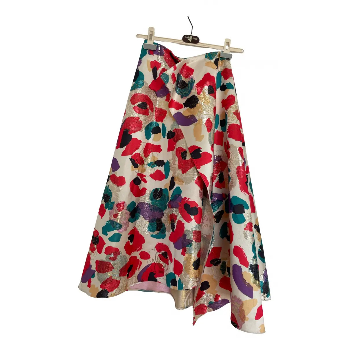 Silk mid-length skirt VANINA