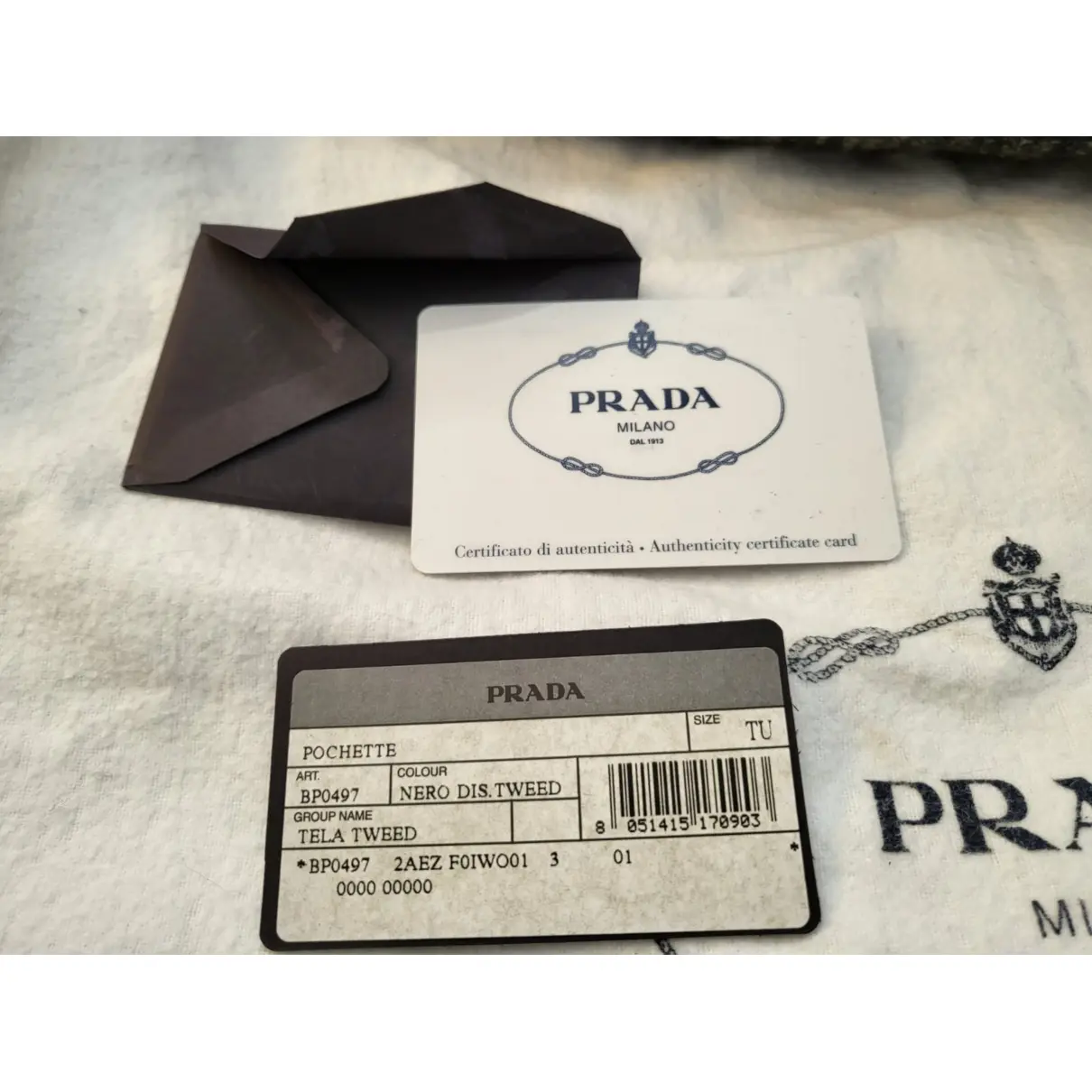 Tweed clutch bag Prada