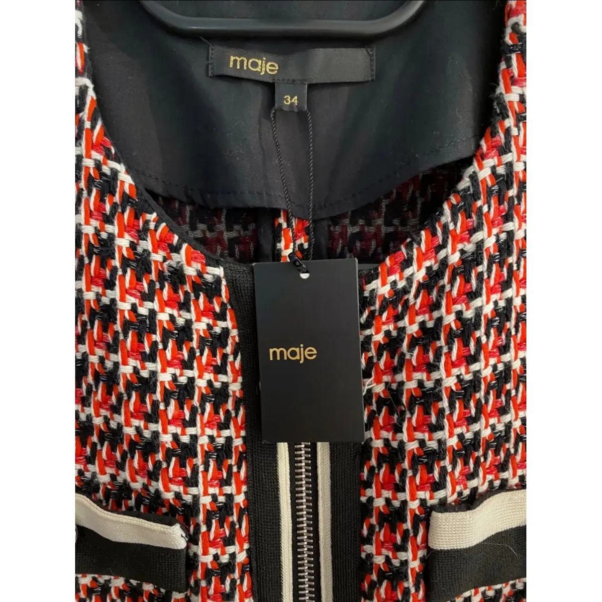 Buy Maje Spring Summer 2021 tweed mid-length dress online
