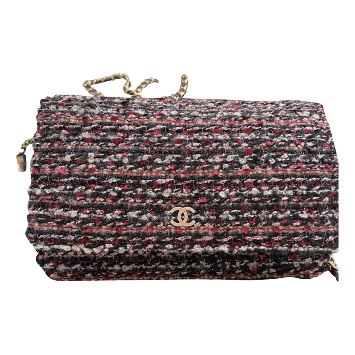 Wallet on Chain tweed handbag
