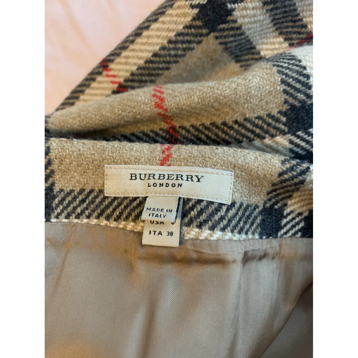 Buy Burberry Wool mid-length skirt online - Vintage