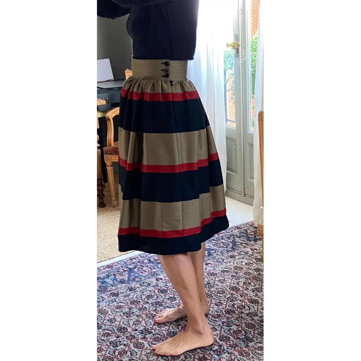 Buy Valentino Garavani Wool mid-length skirt online