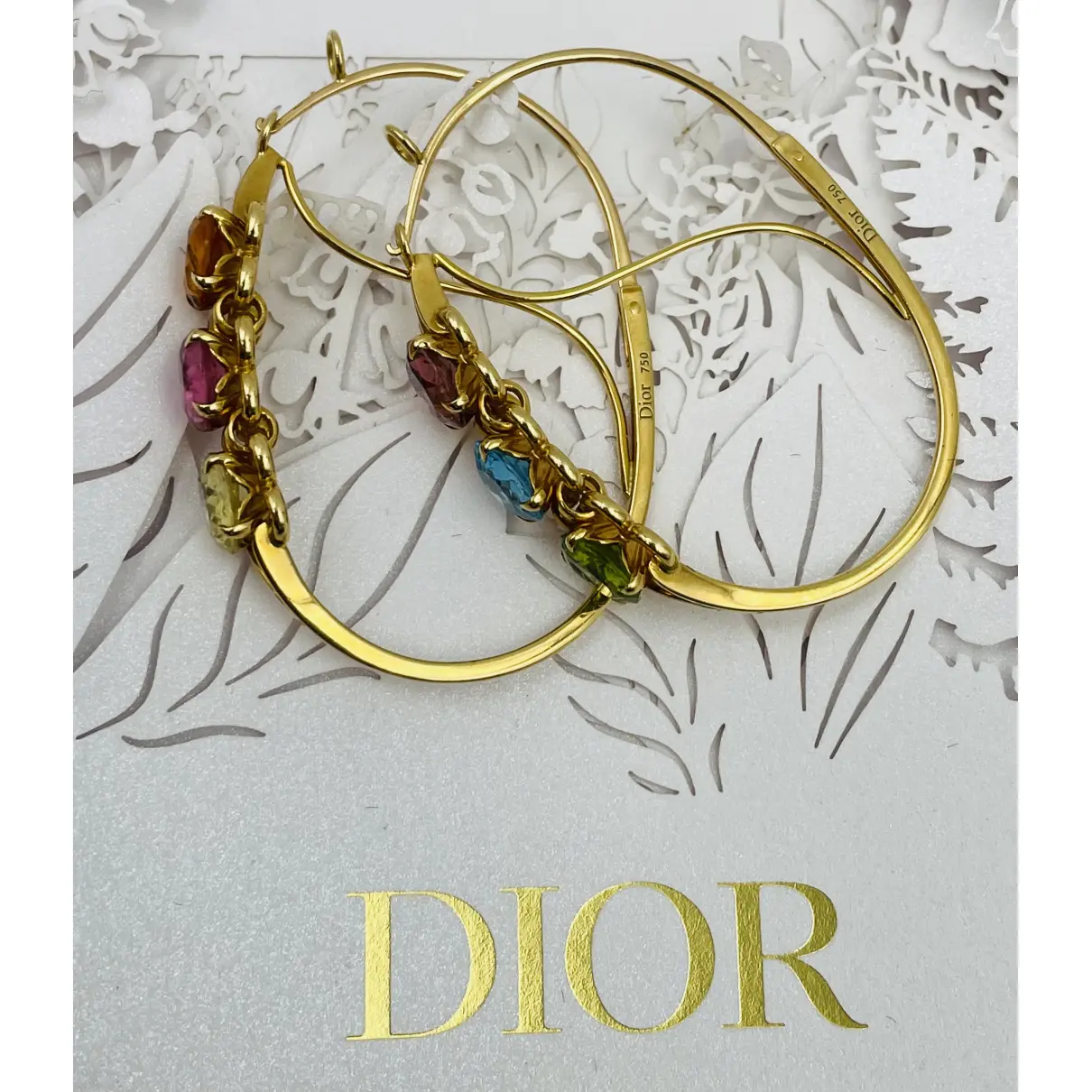 Yellow gold earrings Dior