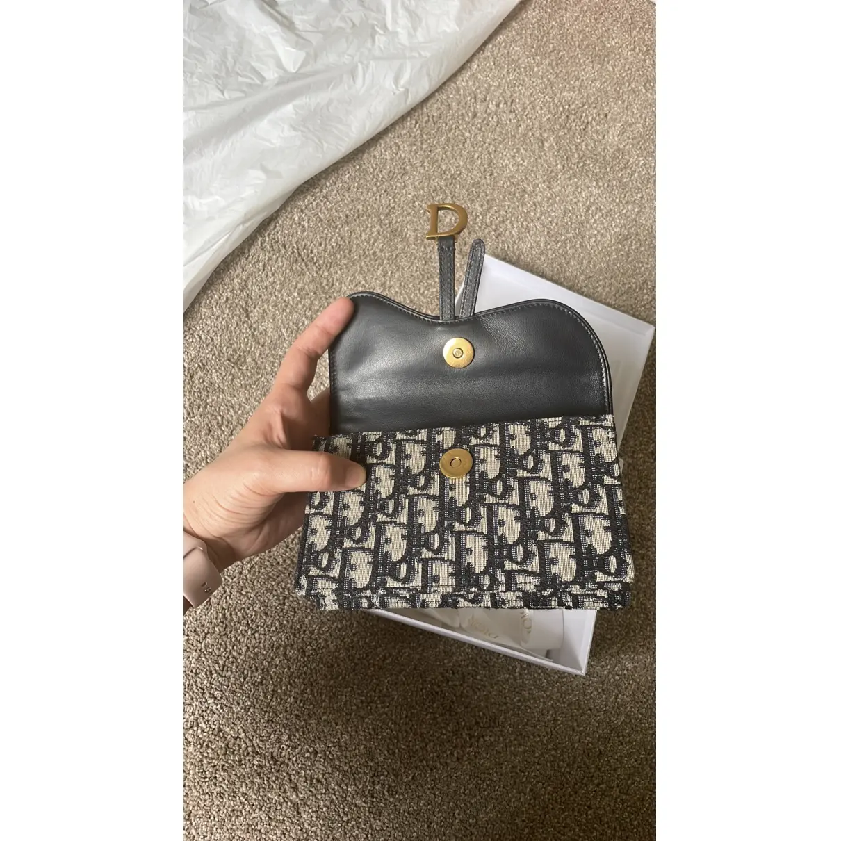 Saddle rectangular cloth handbag Dior