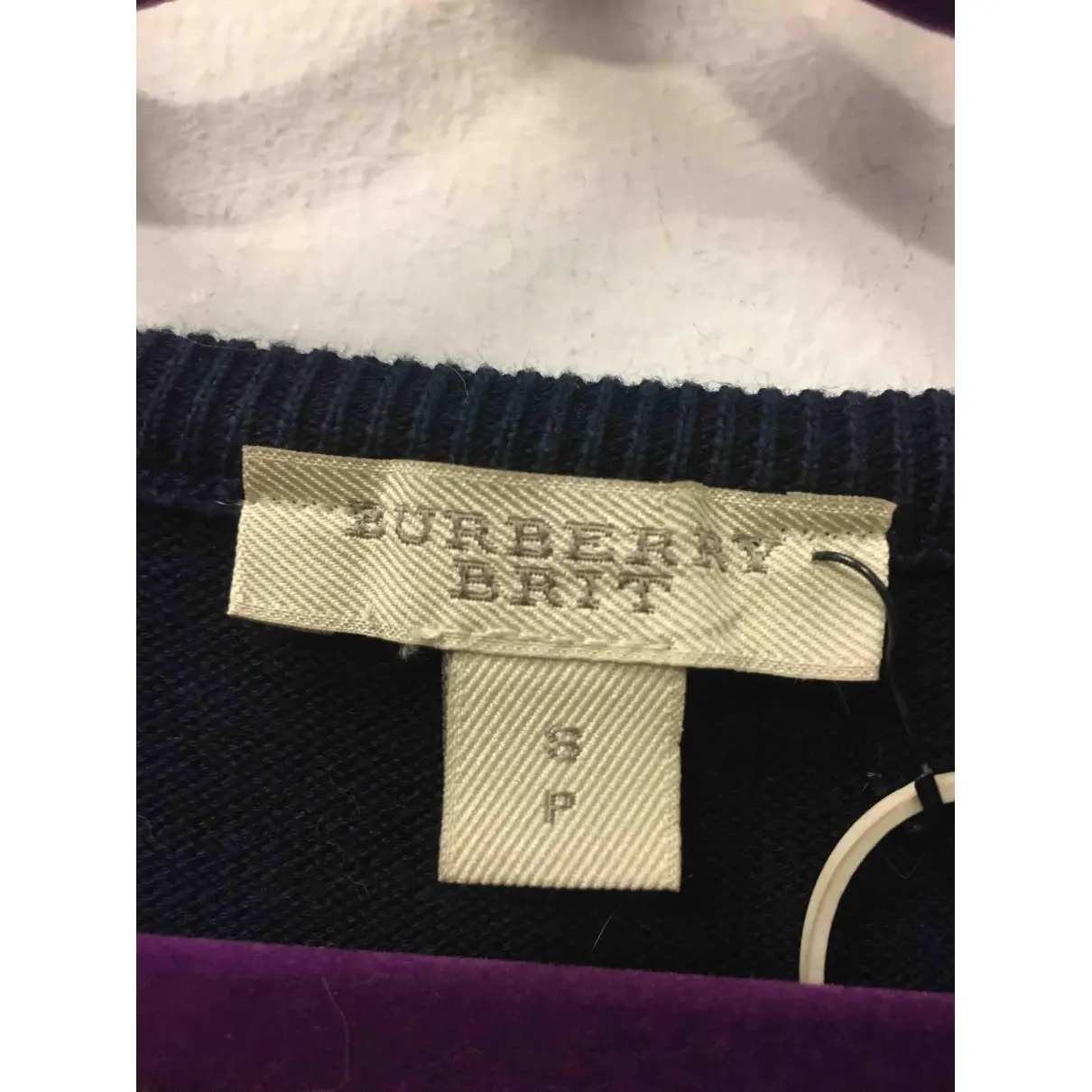 Buy Burberry Navy Cotton Knitwear & Sweatshirt online