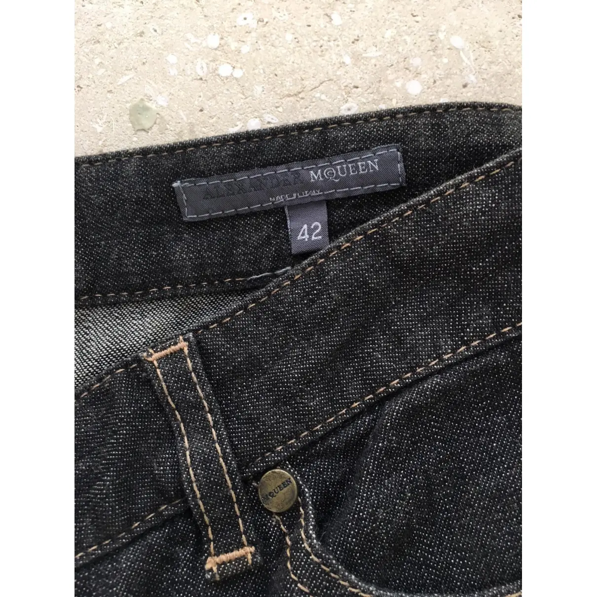 Buy Alexander McQueen Navy Cotton - elasthane Jeans online