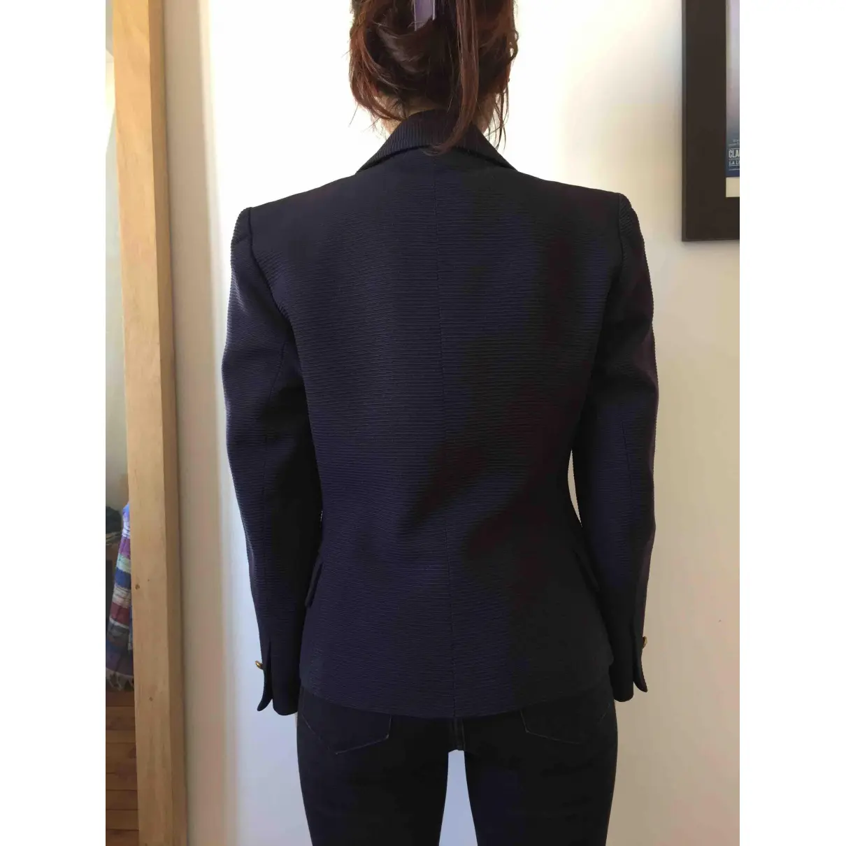Buy Yves Saint Laurent Navy Cotton Jacket online