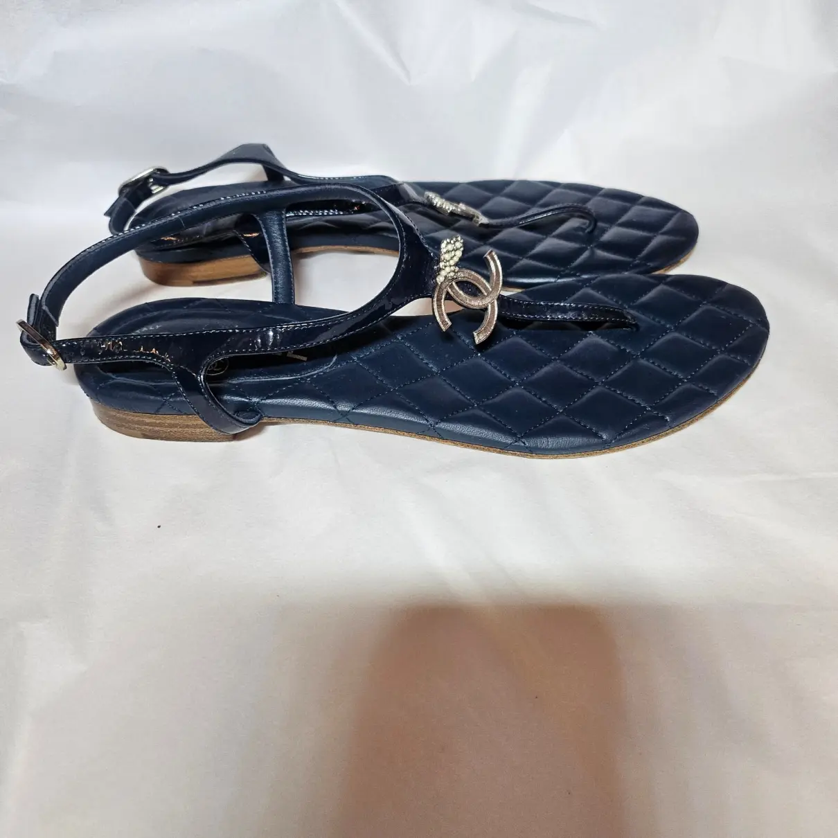 Buy Chanel Leather flip flops online