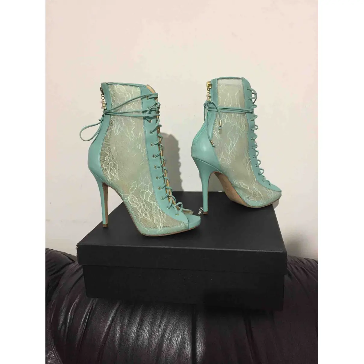 Buy Elisabetta Franchi Leather lace up boots online