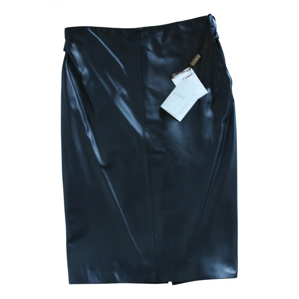 Leather mid-length skirt Loewe - Vintage