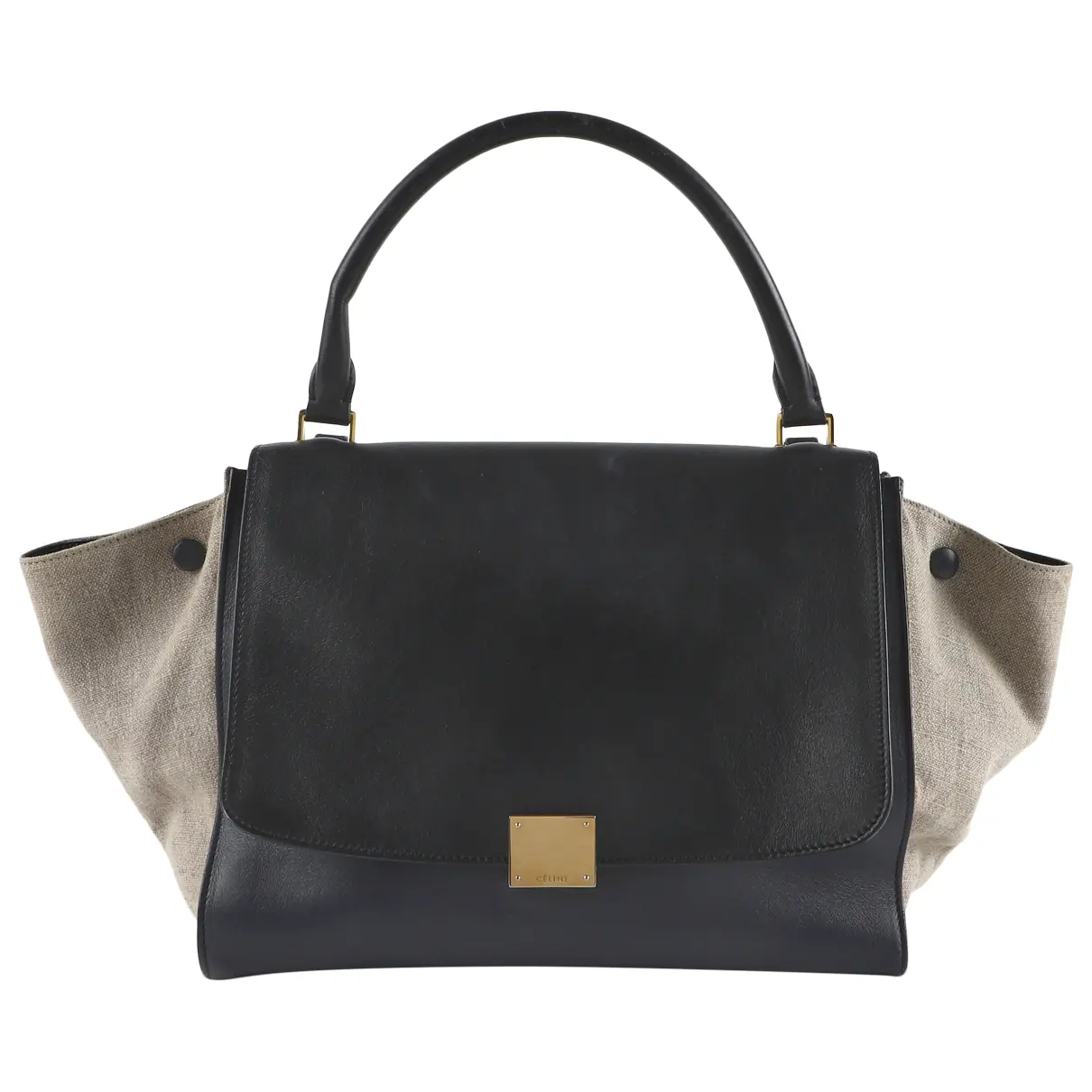 Trapèze leather handbag