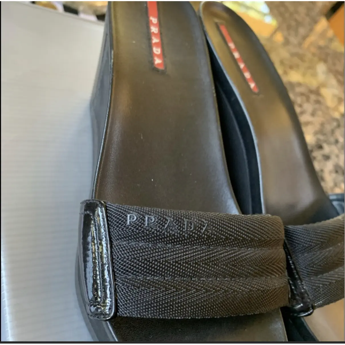 Patent leather sandal Prada