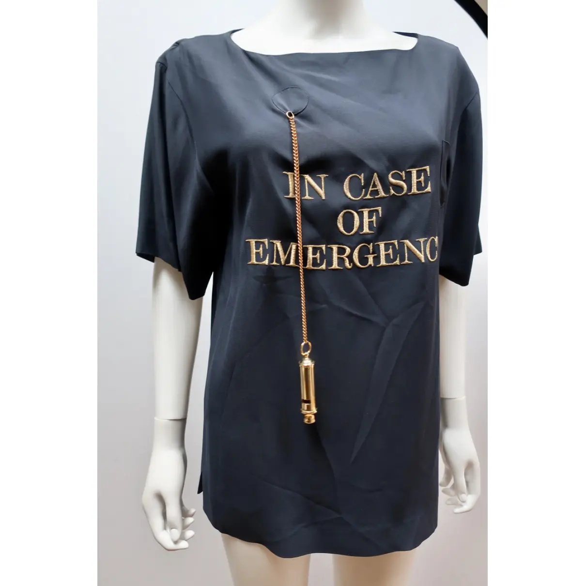 Buy Moschino Navy Polyester Top online - Vintage