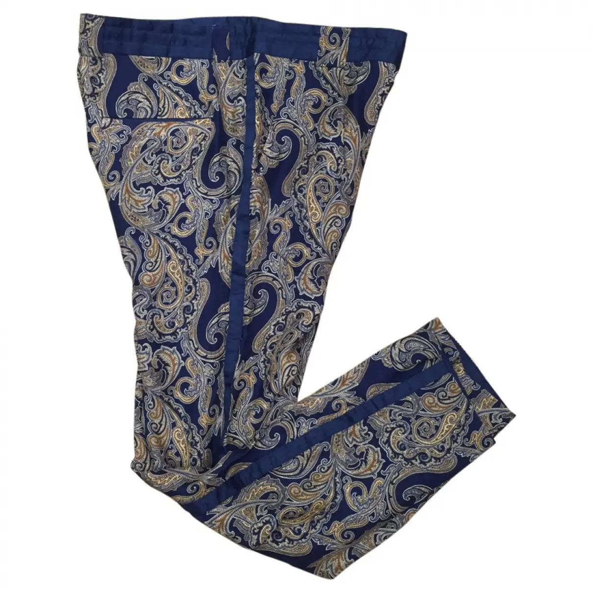 Navy Silk Trousers Zara