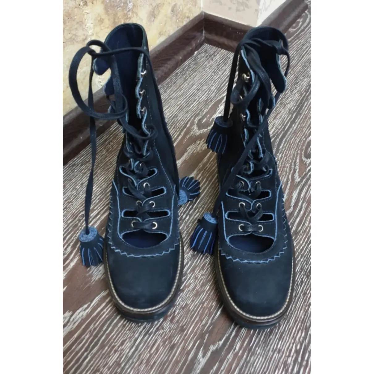 Buy Chanel Lace up boots online