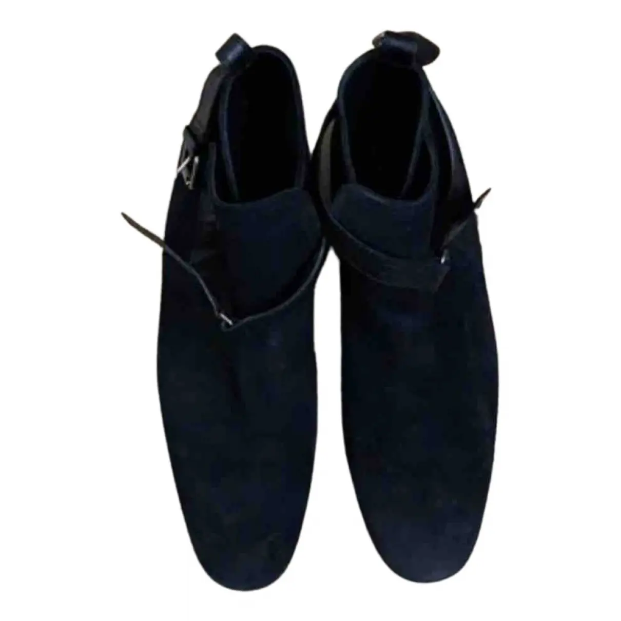 Navy Suede Boots Louis Vuitton