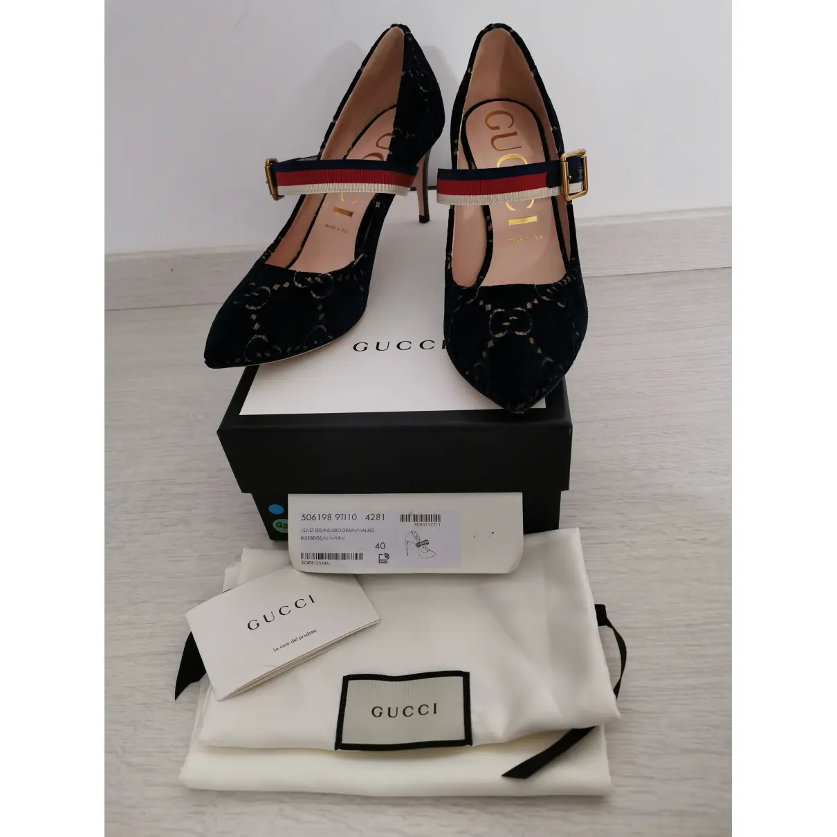 Buy Gucci Sylvie velvet heels online