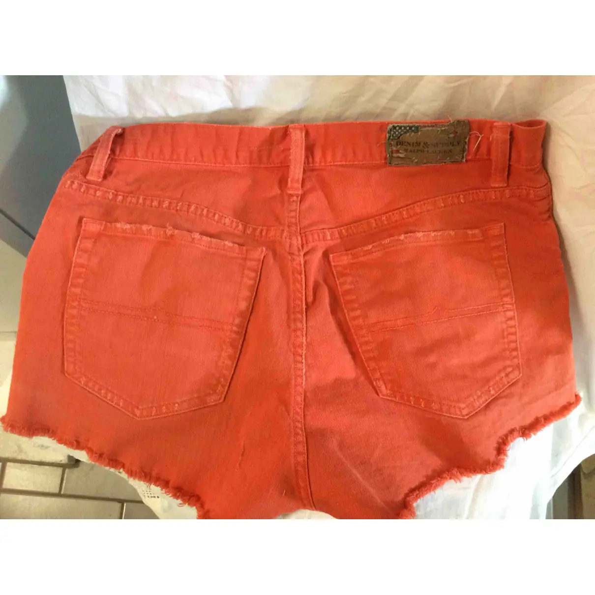 Buy Ralph Lauren Denim & Supply Orange Cotton - elasthane Shorts online