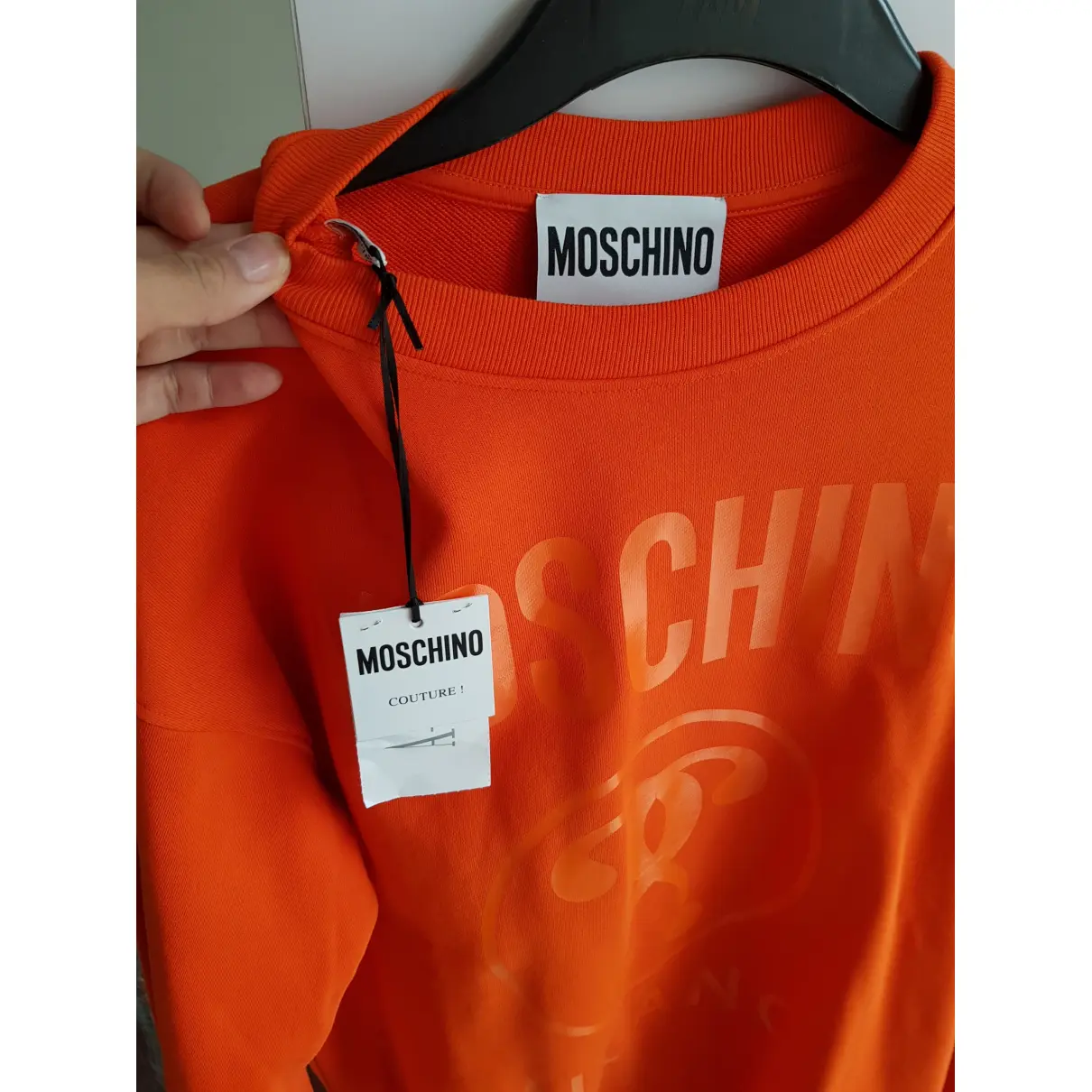 Orange Cotton Knitwear & Sweatshirt Moschino