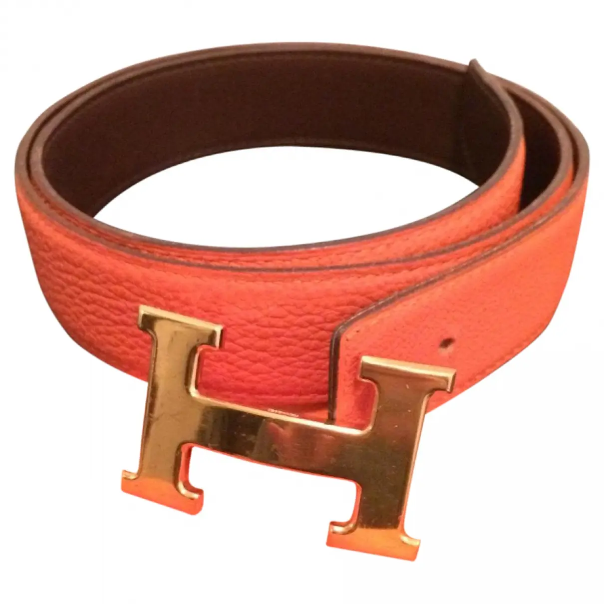 Orange Leather Belt Hermès