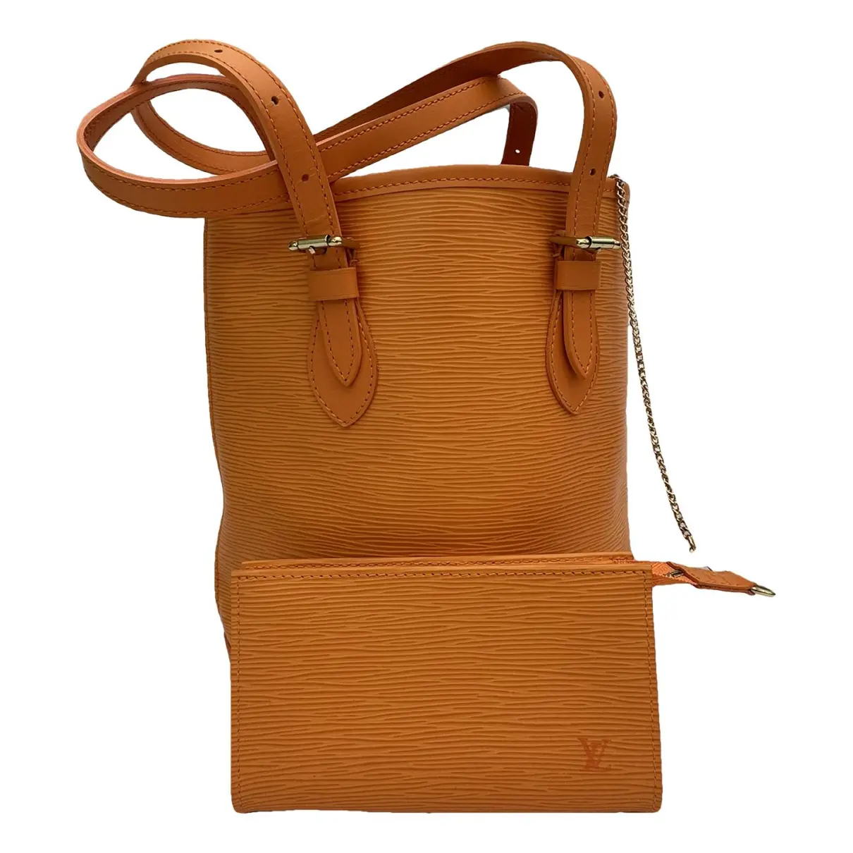 Bucket leather handbag