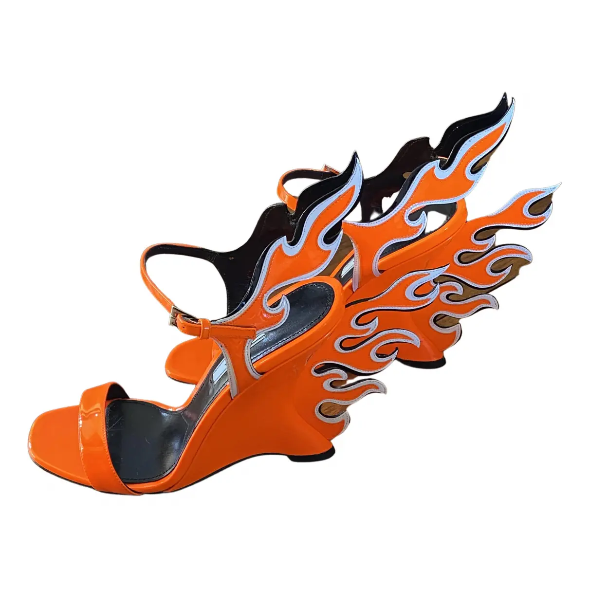 Flame leather sandals Prada