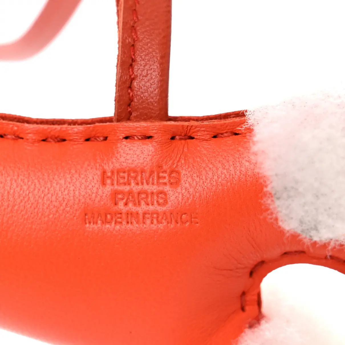 Mini Dog leather bag charm Hermès
