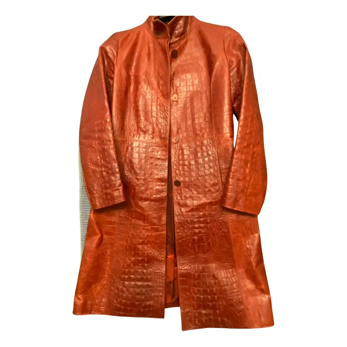 Leather coat Roberto Cavalli
