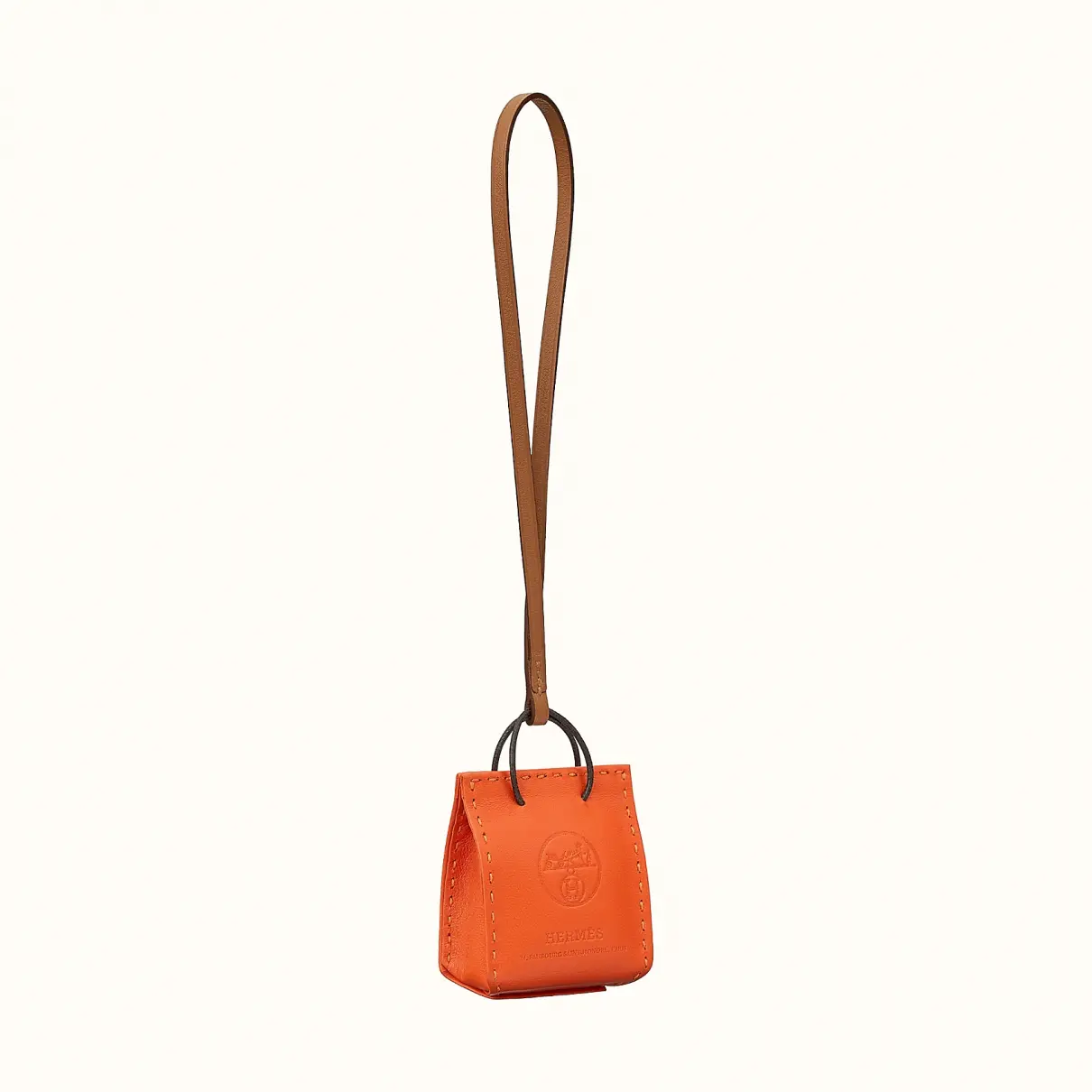Shopping bag charm leather bag charm Hermès